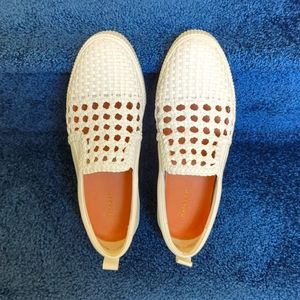 Halogen Women's Baylee white woven slip-on platform Sneakers, Sz 7 lightly worn